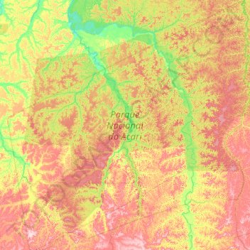 Parque Nacional do Acari topographic map, elevation, terrain