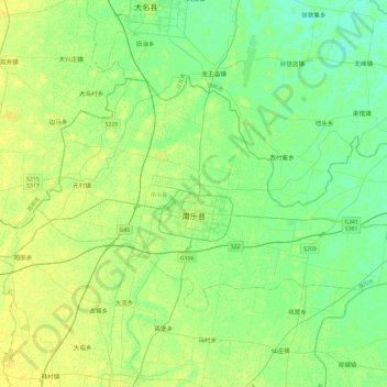 Nanle County topographic map, elevation, terrain