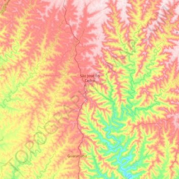São José do Cedro topographic map, elevation, terrain