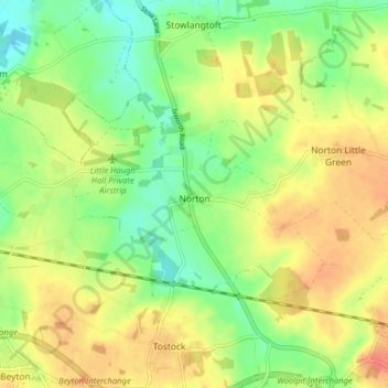 Norton topographic map, elevation, terrain