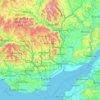 South Wales topographic map, elevation, terrain