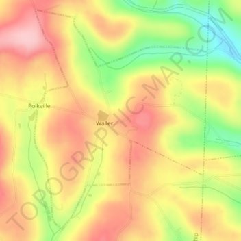 Waller topographic map, elevation, terrain