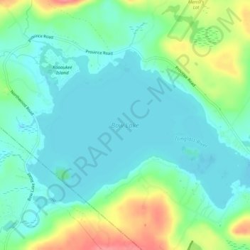 Bow Lake topographic map, elevation, terrain