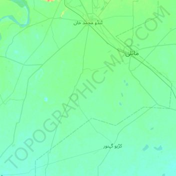 Tando Muhammad Khan topographic map, elevation, terrain
