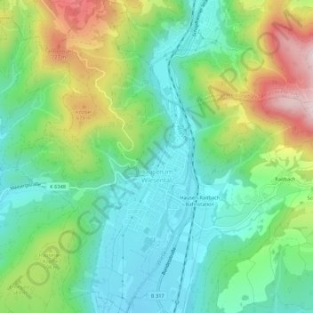 Hausen im Wiesental topographic map, elevation, terrain