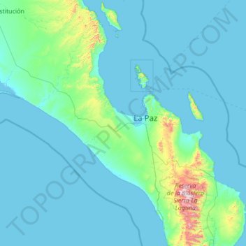 Municipio de La Paz topographic map, elevation, terrain