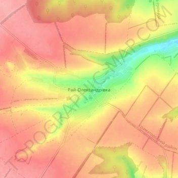 Rai-Oleksandrivka topographic map, elevation, terrain