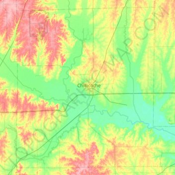 Livingston County topographic map, elevation, terrain