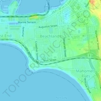 Beachlands topographic map, elevation, terrain