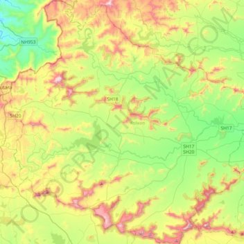Kalwan topographic map, elevation, terrain