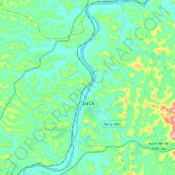 Ipaba topographic map, elevation, terrain