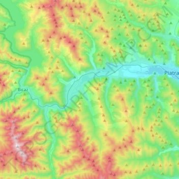 Pângărați topographic map, elevation, terrain