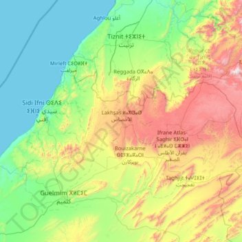 Sidi Ifni Province topographic map, elevation, terrain