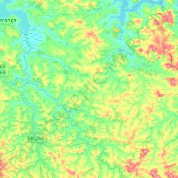 Coqueiral topographic map, elevation, terrain