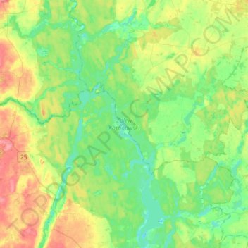 Zalew Koronowski topographic map, elevation, terrain