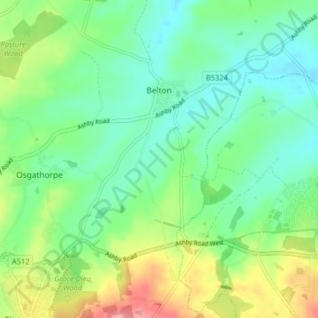 Belton topographic map, elevation, terrain