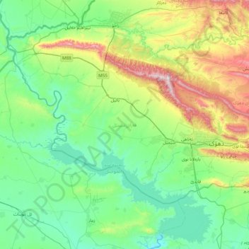 Simele District topographic map, elevation, terrain