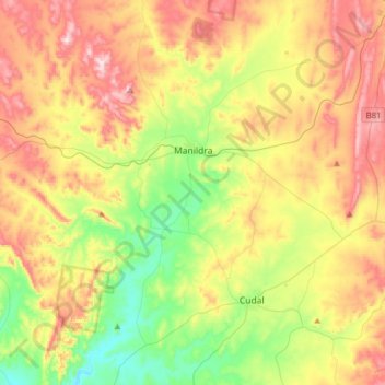 Manildra topographic map, elevation, terrain