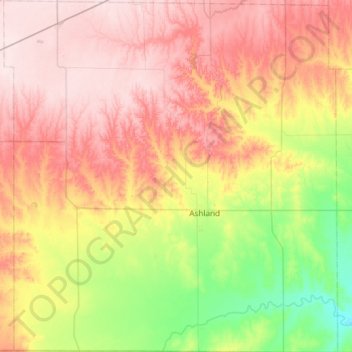 Clark County topographic map, elevation, terrain