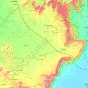 Taoru topographic map, elevation, terrain