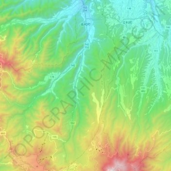 Nagawa topographic map, elevation, terrain