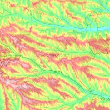 Calarași District topographic map, elevation, terrain