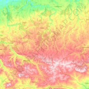 Razgrad topographic map, elevation, terrain