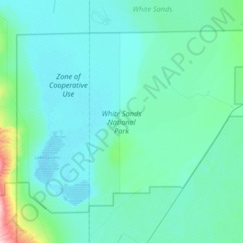 White Sands National Park topographic map, elevation, terrain