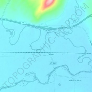 Cardwell topographic map, elevation, terrain