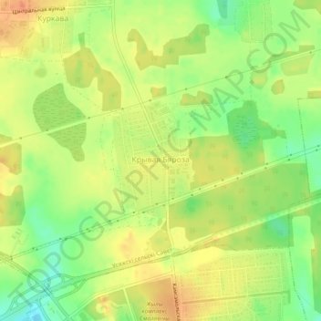 Кривая Берёза topographic map, elevation, terrain