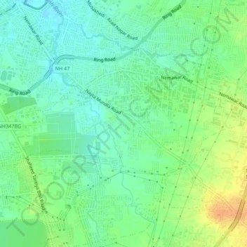 Palda topographic map, elevation, terrain