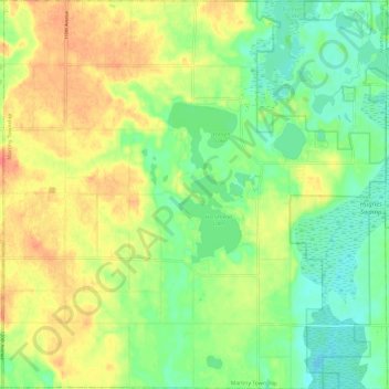 Martiny Township topographic map, elevation, terrain