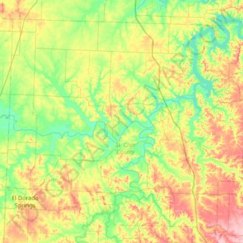 St. Clair County topographic map, elevation, terrain