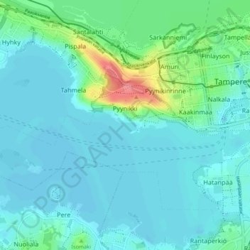 Pyynikki topographic map, elevation, terrain