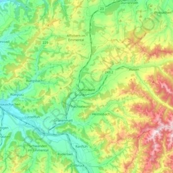 Sumiswald topographic map, elevation, terrain