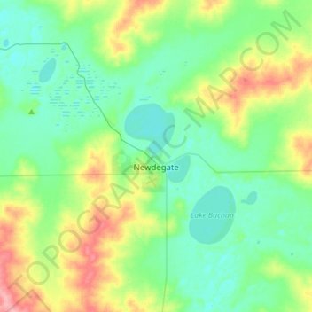 Newdegate topographic map, elevation, terrain