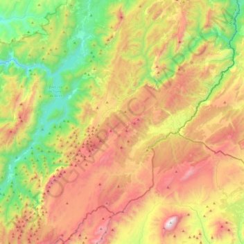Santiago-Pontones topographic map, elevation, terrain