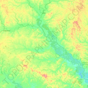 Milán topographic map, elevation, terrain