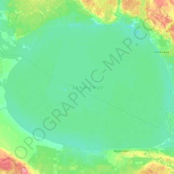 Lake Beloye topographic map, elevation, terrain