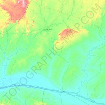 Nasarawa topographic map, elevation, terrain