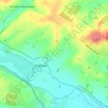 Shapwick topographic map, elevation, terrain