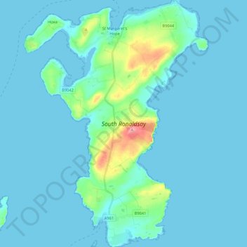 South Ronaldsay topographic map, elevation, terrain