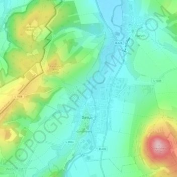 Geisa topographic map, elevation, terrain