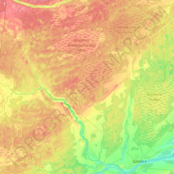 Медведское сельское поселение topographic map, elevation, terrain