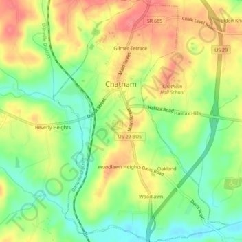 Chatham topographic map, elevation, terrain