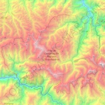 Area de conservación regional Choquequirao topographic map, elevation, terrain