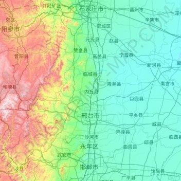 Xingtai City topographic map, elevation, terrain