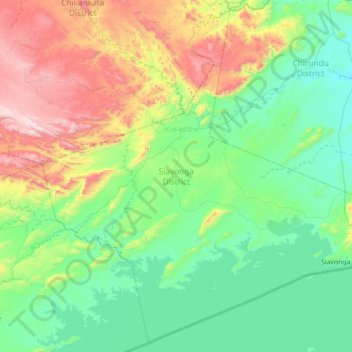 Siavonga District topographic map, elevation, terrain