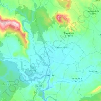 Garray topographic map, elevation, terrain