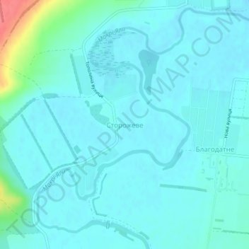 Storozheve topographic map, elevation, terrain